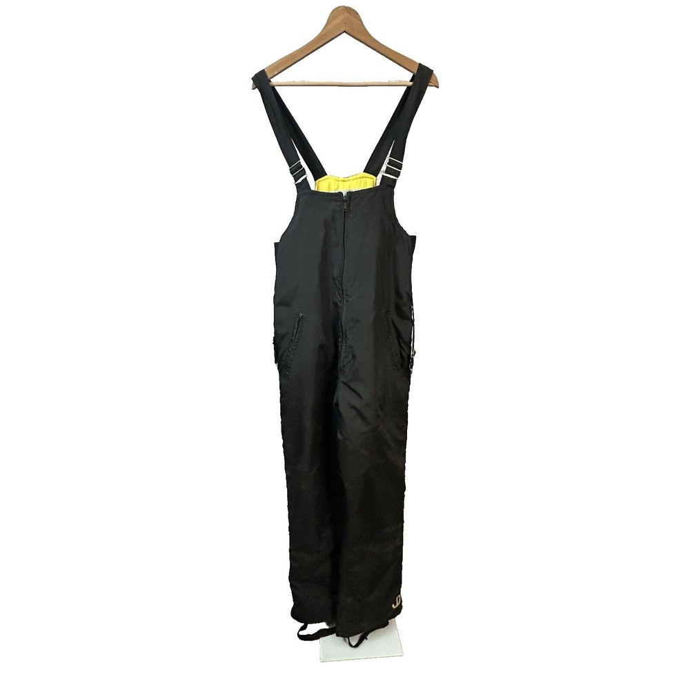 Vintage John Deere Bib Snowpant Overalls 36x31 Farm Chore Unisex Black Talon Zip - Picture 2 of 12
